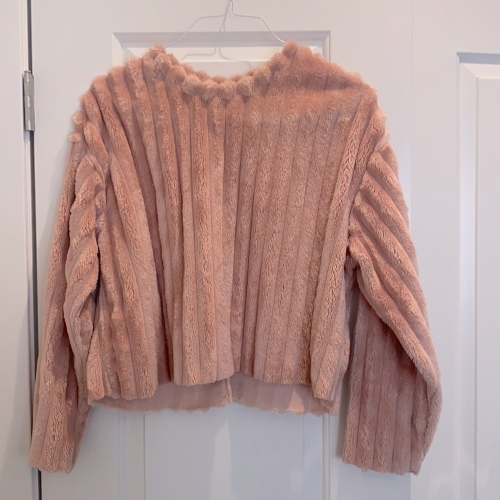 Pink fluffy sweater